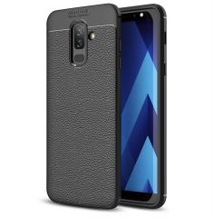 Захисний чохол Deexe Leather Cover для Samsung Galaxy A6+ 2018 (A605) - Black