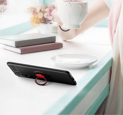 Защитный чехол UniCase Magnetic Ring для Samsung Galaxy S21 - Black / Red