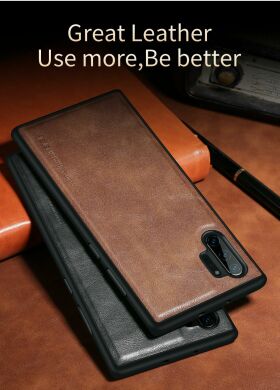 Защитный чехол X-LEVEL Leather Back Cover для Samsung Galaxy Note 10+ (N975) - Brown