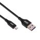 Кабель 2E Glow USB to MicroUSB (3A, 1m) - Black. Фото 2 из 4