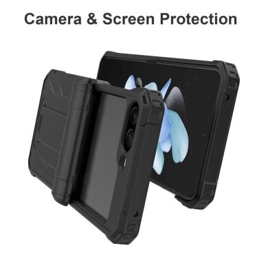 Защитный чехол Deexe Hybrid Kickstand для Samsung Galaxy Flip 5 - Dark Blue