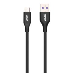 Кабель 2E Glow USB to MicroUSB (3A, 1m) - Black