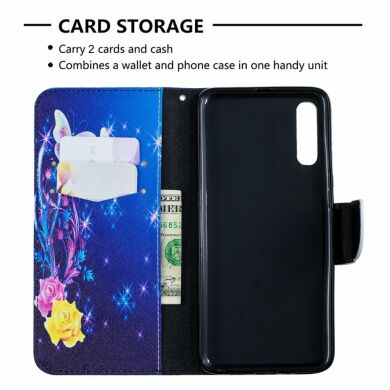 Чехол-книжка Deexe Color Wallet для Samsung Galaxy A70 (A705) - Roses and Butterflies