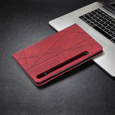 Чехол UniCase Geometric Style для Samsung Galaxy Tab S7 (T870/875) / S8 (T700/706) - Red