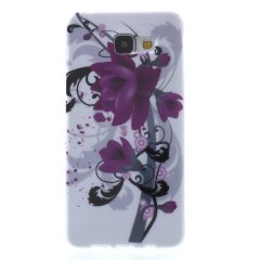 Силиконовая накладка Deexe Life Style для Samsung Galaxy A3 (2016) - Purple Flowers