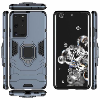 Защитный чехол Deexe Hybrid Case для Samsung Galaxy S21 Ultra - Dark Blue