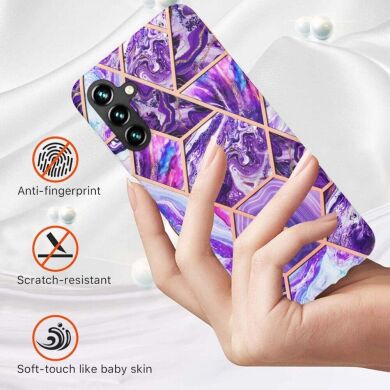 Защитный чехол Deexe Marble Pattern для Samsung Galaxy A34 (A346) - White / Pink