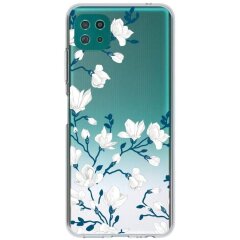 Силіконовий (TPU) чохол Deexe Pretty Glossy для Samsung Galaxy A22 5G (A226) - White Flower
