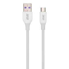 Кабель 2E Glow USB to MicroUSB (3A, 1m) - White