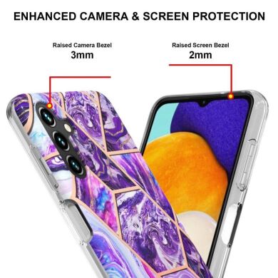 Защитный чехол Deexe Marble Pattern для Samsung Galaxy A34 (A346) - Blue / Green