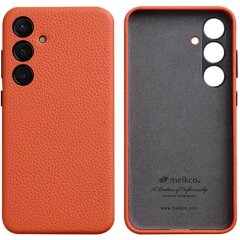 Шкіряний чохол MELKCO Classic Case для Samsung Galaxy S24 (S921) - Orange