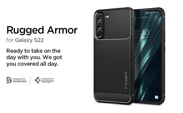Защитный чехол Spigen (SGP) Rugged Armor для Samsung Galaxy S22 (S901) - Matte Black