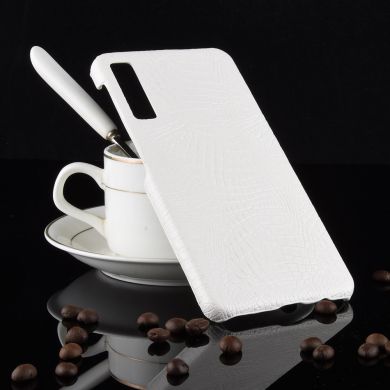 Защитный чехол Deexe Croco Style для Samsung Galaxy A7 2018 (A750) - White