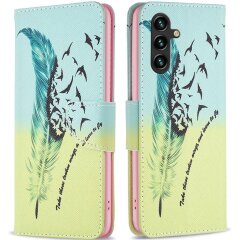 Чохол-книжка Deexe Color Wallet для Samsung Galaxy A35 (A356) - Feather and Birds