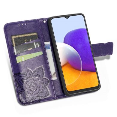 Чехол UniCase Butterfly Pattern для Samsung Galaxy A22 (A225) / M22 (M225) - Dark Purple