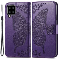 Чехол UniCase Butterfly Pattern для Samsung Galaxy A22 (A225) / M22 (M225) - Dark Purple