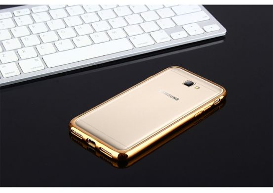 Силиконовый (TPU) чехол Deexe Glossy Border для Samsung Galaxy J5 Prime - Gold
