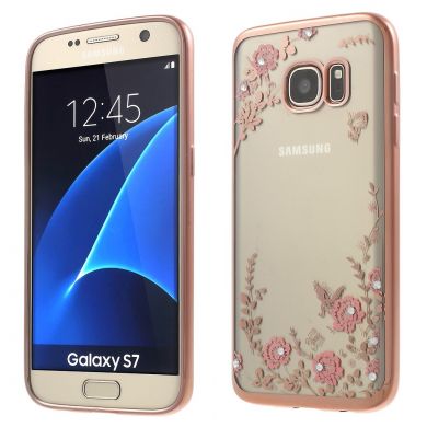 Силиконовый чехол Deexe Shiny Cover для Samsung Galaxy S7 (G930) - Rose Gold