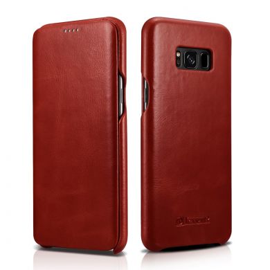 Кожаный чехол-книжка ICARER Slim Flip для Samsung Galaxy S8 Plus (G955) - Red