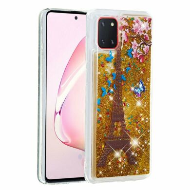 Силиконовый (TPU) чехол Deexe Fashion Glitter для Samsung Galaxy Note 10 Lite (N770) - Eiffel Tower