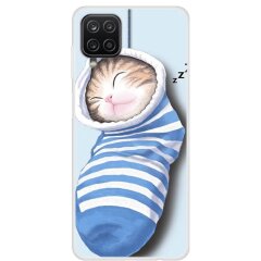 Силиконовый (TPU) чехол Deexe Life Style для Samsung Galaxy A12 (A125) / A12 Nacho (A127) / M12 (M127) - Cat