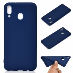 Силиконовый (TPU) чехол Deexe Matte Case для Samsung Galaxy A30 (A305) / A20 (A205) - Dark Blue