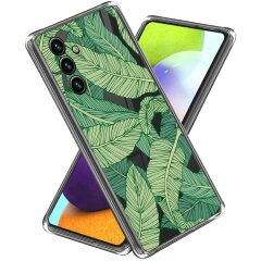 Силиконовый (TPU) чехол Deexe Pretty Glossy для Samsung Galaxy A54 (A546) - Green Leaves