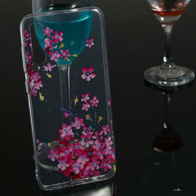 Силиконовый (TPU) чехол Deexe Pretty Glossy для Samsung Galaxy A70 (A705) - Pink Flower