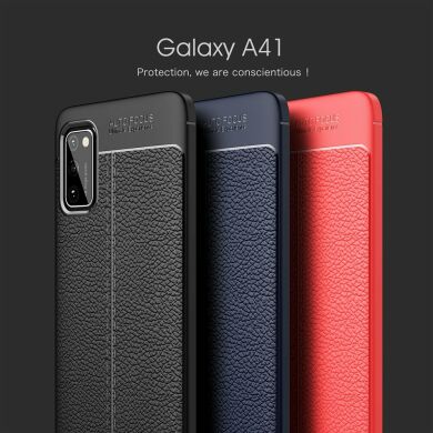 Защитный чехол Deexe Leather Cover для Samsung Galaxy A41 (A415) - Black