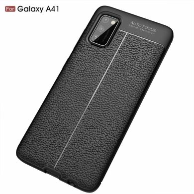 Защитный чехол Deexe Leather Cover для Samsung Galaxy A41 (A415) - Black