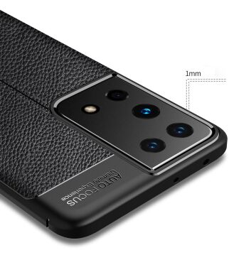 Защитный чехол Deexe Leather Cover для Samsung Galaxy S21 Ultra - Blue