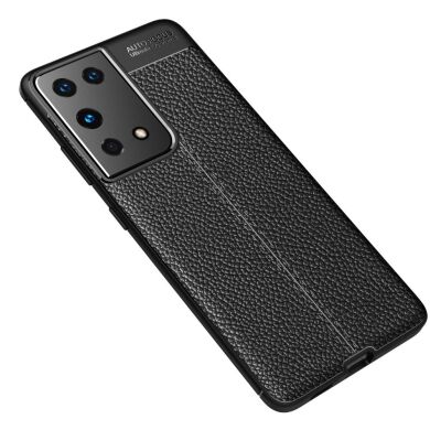 Защитный чехол Deexe Leather Cover для Samsung Galaxy S21 Ultra - Black