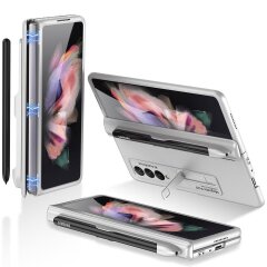 Защитный чехол GKK Magnetic Cover (Pen Slot) для Samsung Galaxy Fold 3 - Silver