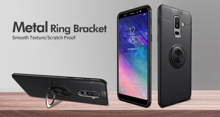 Защитный чехол UniCase Magnetic Ring для Samsung Galaxy A6+ 2018 (A605) - Black / Blue