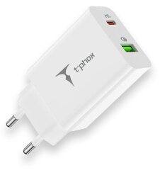 Мережевий зарядний пристрій T-PHOX Speedy PD + QC3.0 (20W) - White