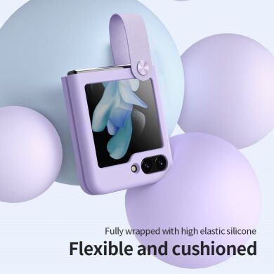 Защитный чехол NILLKIN Finger Strap Liquid Silicone Case для Samsung Galaxy Flip 5 - Purple