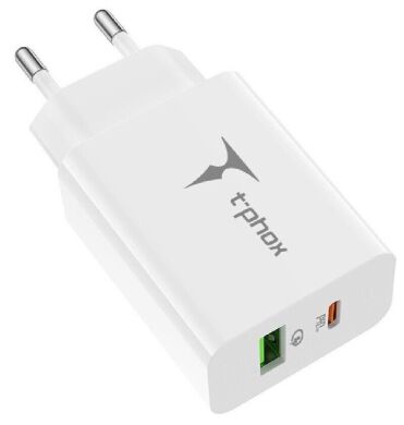 Сетевое зарядное устройство T-PHOX Speedy PD + QC3.0 (20W) - White