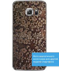 Кожаная наклейка Glueskin Gold Flowers для Samsung Galaxy S6 edge (G925)