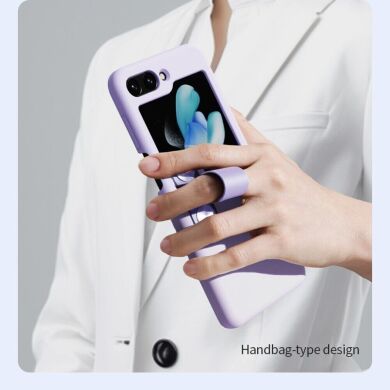 Защитный чехол NILLKIN Finger Strap Liquid Silicone Case для Samsung Galaxy Flip 5 - Pink