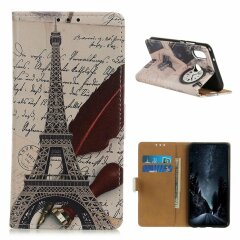 Чехол Deexe Life Style Wallet для Samsung Galaxy A10s (A107) - Eiffel Tower and Characters