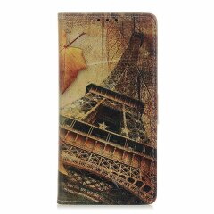 Чехол Deexe Life Style Wallet для Samsung Galaxy A70 (A705) - Eiffel Tower and Maple Leaves