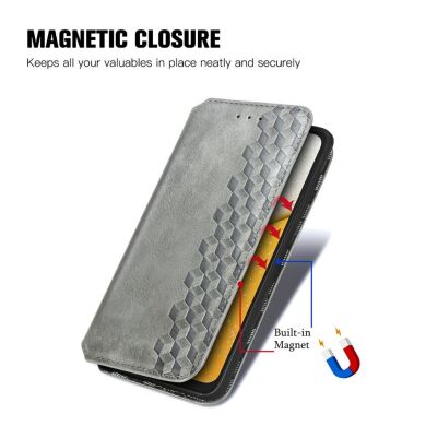 Чехол Deexe Rhombus Wallet для Samsung Galaxy A03 Core (A032) - Blue