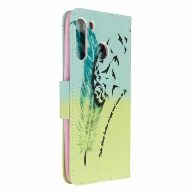 Чехол-книжка Deexe Color Wallet для Samsung Galaxy A21 (A215) - Feather