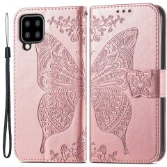 Чохол UniCase Butterfly Pattern для Samsung Galaxy A22 (A225) / M22 (M225) - Rose Gold