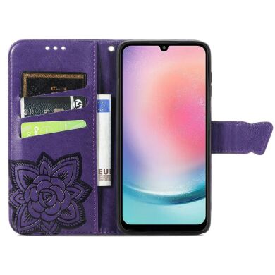 Чехол UniCase Butterfly Pattern для Samsung Galaxy A24 (A245) - Purple