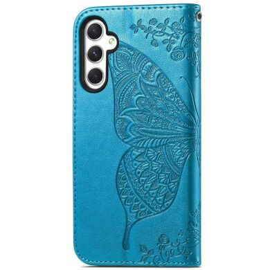 Чехол UniCase Butterfly Pattern для Samsung Galaxy A55 (A556) - Blue