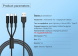Дата-кабель Hoco X25 Soarer 3 in 1 USB to Type-C+MicroUSB+Lightning (1m) - Black. Фото 12 из 13