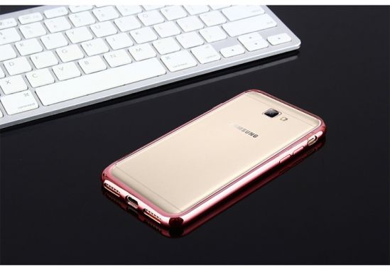 Силиконовый (TPU) чехол Deexe Glossy Border для Samsung Galaxy J5 Prime - Rose Gold
