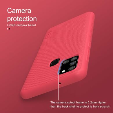 Пластиковый чехол NILLKIN Frosted Shield для Samsung Galaxy A21s (A217) - Red