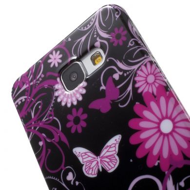 Силиконовая накладка Deexe Life Style для Samsung Galaxy A3 (2016) - Butterfly in Flowers